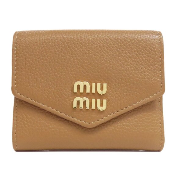 MIU MIU Brown Leather Wallet - Picture 1 of 11